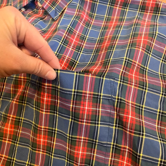 Croft & Barrow shirt men’s 4XB red blue Christmas plaid button down comfort soft - Picture 4 of 10